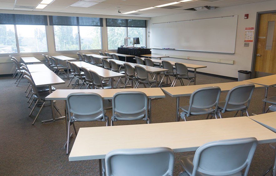 classroom facing windows
